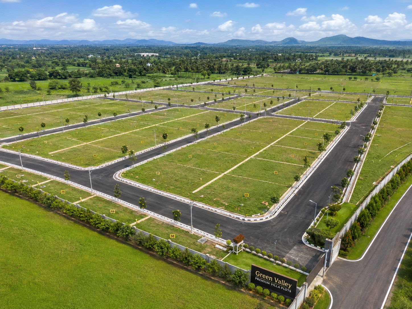 Large plotted land estate layout for property investment